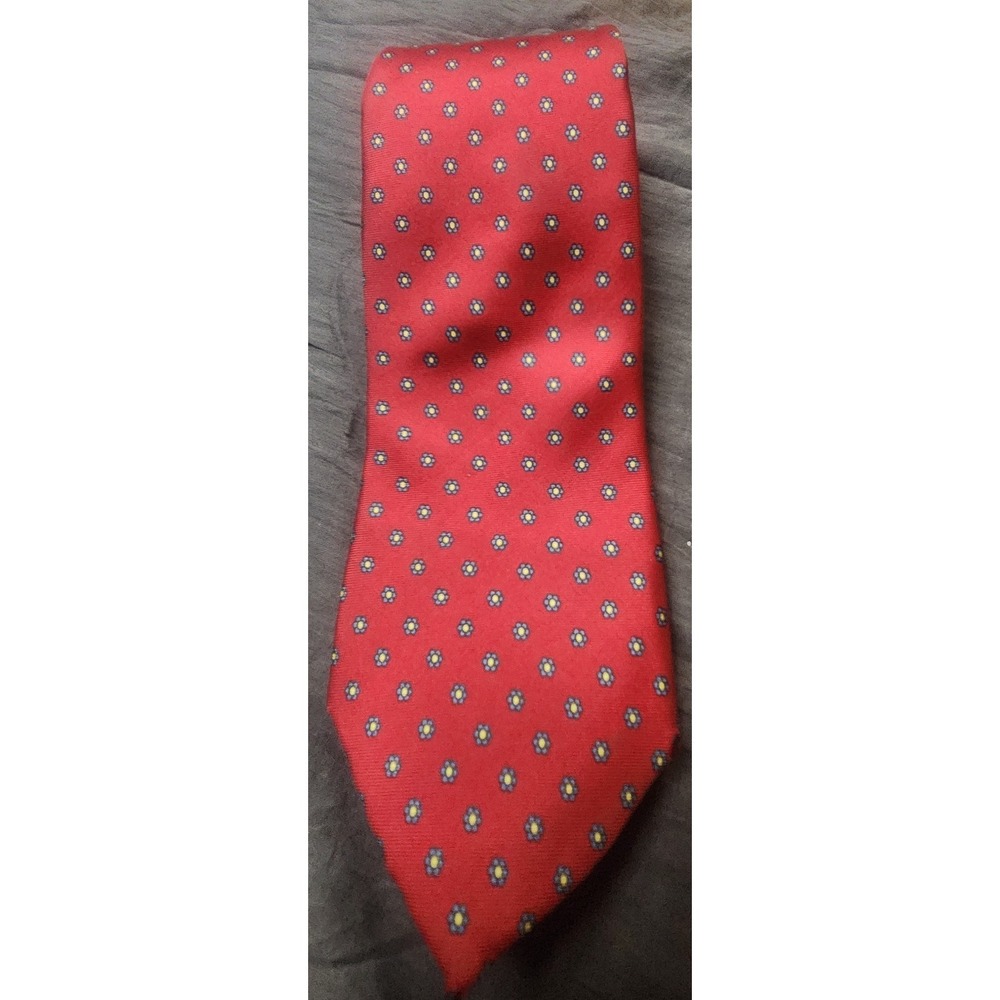 Vintage Chadwick Traditionals Silk Necktie Red Blue Floral Print Made in USA WPL
